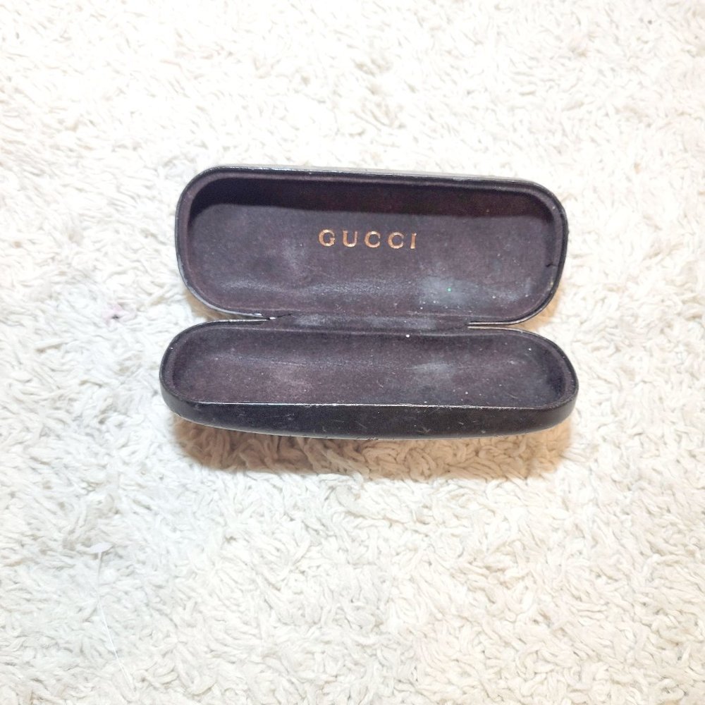 Vintage Gucci Sunglasses Case Hard Velvet Unisex Black Box Made In Italy   Black